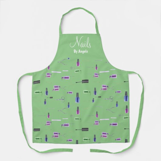 マニキュリパーソナライズされたスト爪、 ネイルテックライトグリーン エプロン (正面)