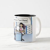 マニキュリパーソナライズされたスト爪、 ネイルテック – 女性マンガ ツートーンマグカップ (正面右)