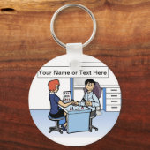 マニキュリパーソナライズされたスト、爪、 ネイルテック – 男性マンガ キーホルダー (正面)