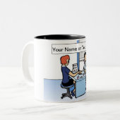 マニキュリパーソナライズされたスト、爪、 ネイルテック – 男性マンガ ツートーンマグカップ (正面左)