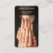 マニキュリモダンストネイルアーティストネイルサロンピンク 名刺 (正面)