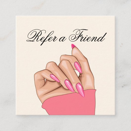 マニクガーリーリスト爪、 ネイルタイポグラフィ紹介カード スクエア名刺 (正面)