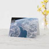 マニコーガンクレーターとセントローレンス川 カード (黄色い花)