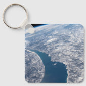 マニコーガンクレーターとセントローレンス川 キーホルダー (正面)