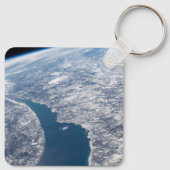 マニコーガンクレーターとセントローレンス川 キーホルダー (裏面)
