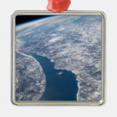 マニコーガンクレーターとセントローレンス川 メタルオーナメント (正面)