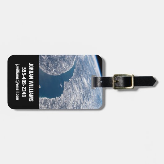 マニコーガンクレーターとセントローレンス川 ラゲッジタグ (正面横)