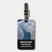 マニコーガンクレーターとセントローレンス川 ラゲッジタグ (正面縦)