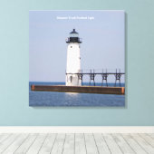 マニスティー北ピアヘッドライトスクエアキャンバス印刷 キャンバスプリント (インサイチュ (ウッドフロア))