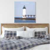 マニスティー北ピアヘッドライトスクエアキャンバス印刷 キャンバスプリント (インサイチュ (寝室))