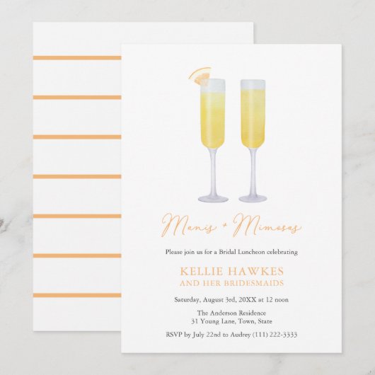 マニス&ミモザの花嫁一行のお祝いパーティー 招待状 (正面/裏面)