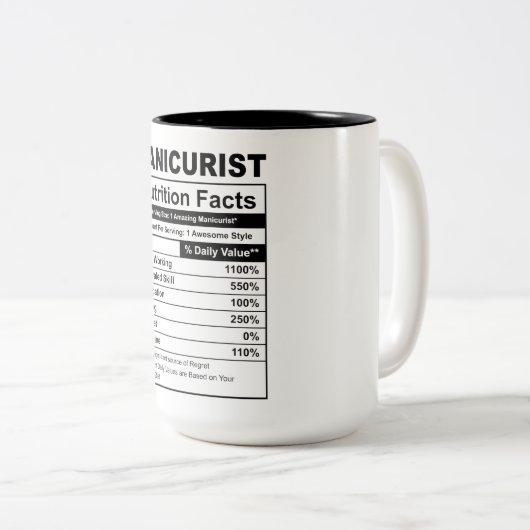 マニッおもしろいクス栄養事実 ツートーンマグカップ (正面右)