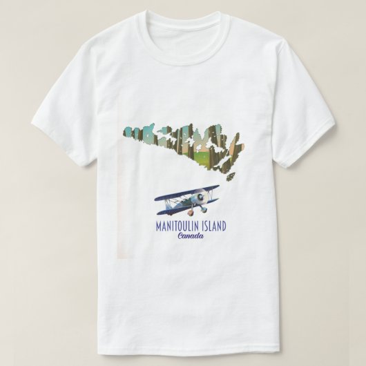 マニトゥーリン島カナダ地図 Tシャツ (デザイン正面)