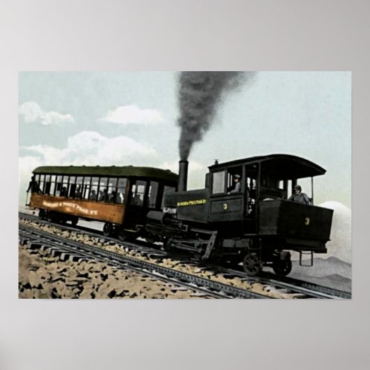 マニトゥ春、コロラド州Cog Railway to Pikes ポスター (正面)