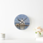マニトウォック北防波堤ライトクロック ラウンド壁時計 (ホーム)