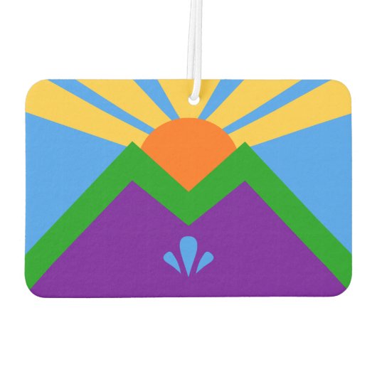 マニトウ州旗を持つ車の新入生春 カーエアーフレッシュナー (裏面)