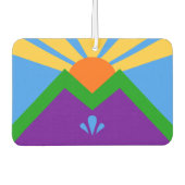 マニトウ州旗を持つ車の新入生春 カーエアーフレッシュナー (正面)