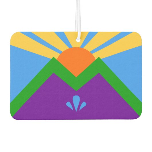 マニトウ州旗を持つ車の新入生春 カーエアーフレッシュナー (正面)