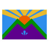 マニトウ州旗を掲げた愛国的な壁春 ポスター (正面)