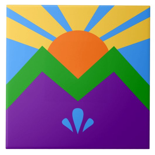 マニトウ春国旗のタイル タイル (正面)