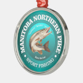 マニトバパイク魚釣り メタルオーナメント (左)