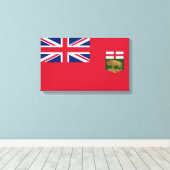 マニトバ国旗 キャンバスプリント (インサイチュ (ウッドフロア))