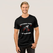 マニトバ州の国鳥 ふざけたウィニペグの蚊 トライブレンドTシャツ (正面全面)