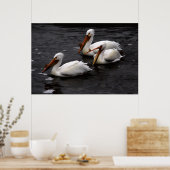 マニトバ州ウィティモウス川のペリカン ポスター (キッチン)