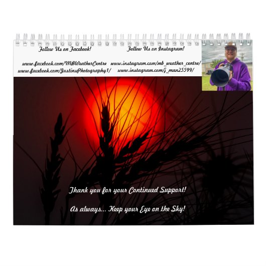 マニトバ気象センター2022月次カレンダー カレンダー (裏面)