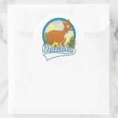 マニトバ・カナダ旅行ロゴ ラウンドシール (バッグ)