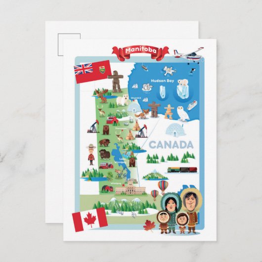 マニトバ・カナダ漫画のポスター ポストカード (正面/裏面)