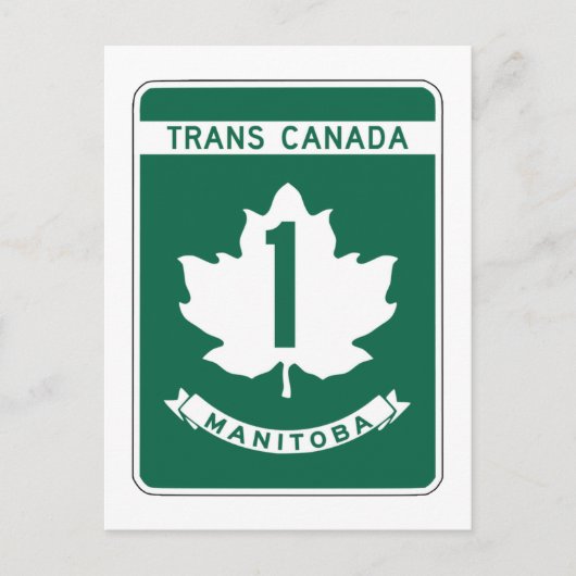 マニトバ,トランスカナダ高速道路標識 ポストカード (正面)