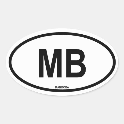 マニトバ「MB」 楕円形シール (正面)