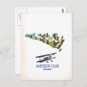 マニトーリン島カナダの地図 ポストカード (正面/裏面)