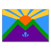 マニトー州旗と愛国的なテーブルカード春 テーブルナンバー (裏面)