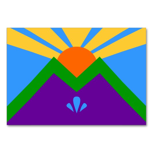 マニトー州旗と愛国的なテーブルカード春 テーブルナンバー (正面)