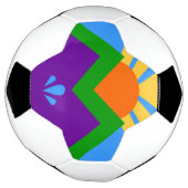 マニトー州旗を持つ愛国的なサッカー春 サッカーボール (回転)