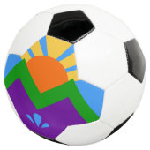 マニトー州旗を持つ愛国的なサッカー春 サッカーボール (3/4)