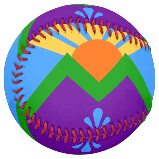 マニトー州旗を持つ愛国的なソフトボール春 ソフトボール (正面左)