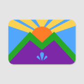 マニトー春の国旗が付いた愛国的な名前タグ 名札 (正面)