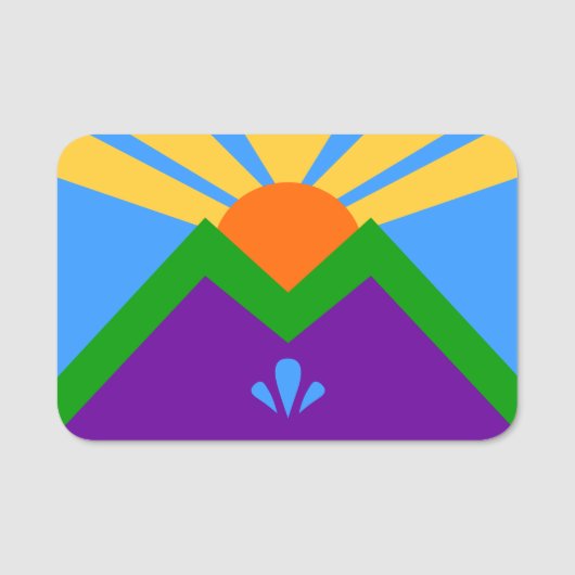 マニトー春の国旗が付いた愛国的な名前タグ 名札 (正面)