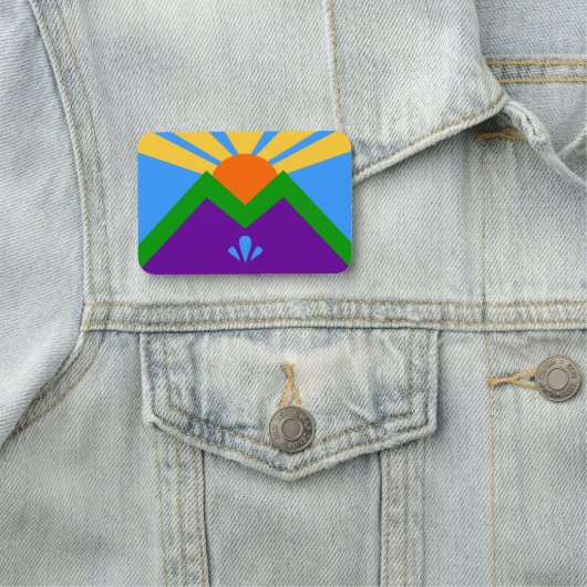 マニトー春の国旗が付いた愛国的な名前タグ 名札 (インサイチュ)