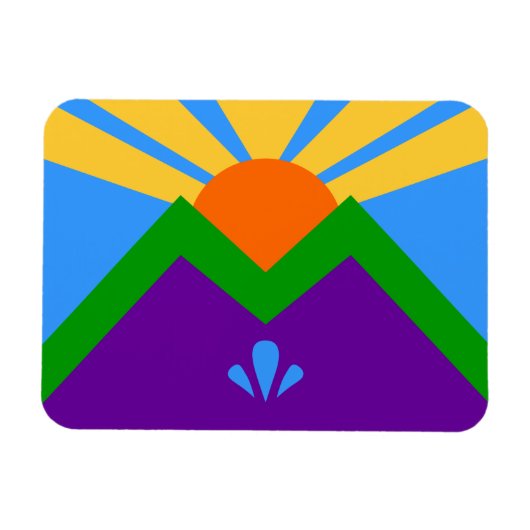 マニトー春旗の付いたフレキシブルな写真マグネット マグネット (横)