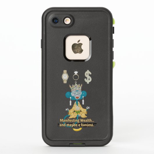 マニフェストする富の猿 禅アート LifeProof iPhoneケース (裏面)