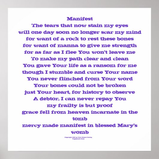 マニフェスト(祈りの言葉) ポスター (正面)