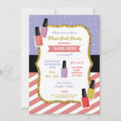 マニペディ美しいスパ誕生日パーティーパンパーポーランド 招待状 (正面)