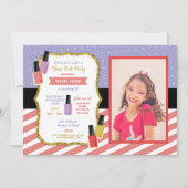 マニペディ美しいスパ誕生日パーティーパンパー写真 招待状 (正面)