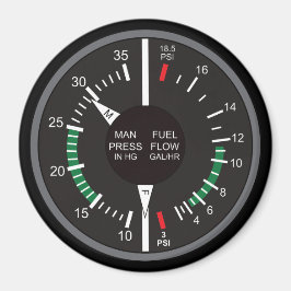 マニホールド圧力と燃料流飛行機ダッシュボード マグネット
