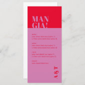 マニモダンアイタリアンピックレッド結婚のメニュー メニュー (正面/裏面)