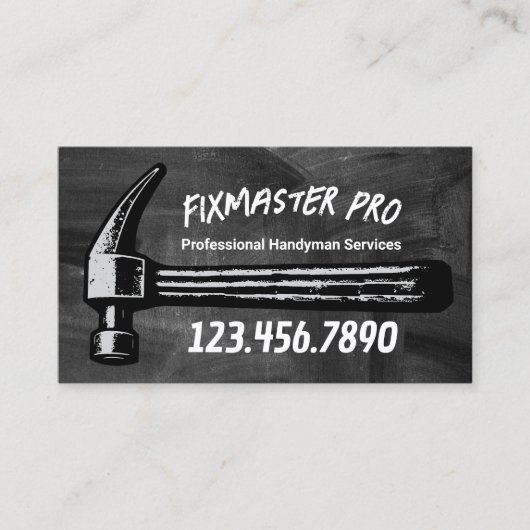 マニャンハウス修理サービスレトロハンマーチョーク 名刺 (正面)